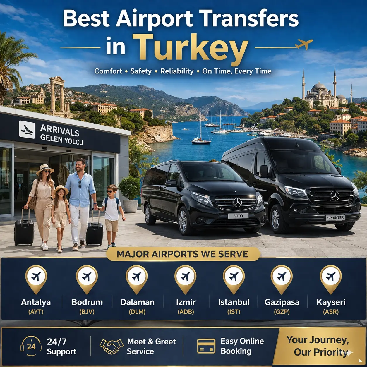 Best Airport Transfers in Turkey 2026 - SunShuttle VIP Fleet