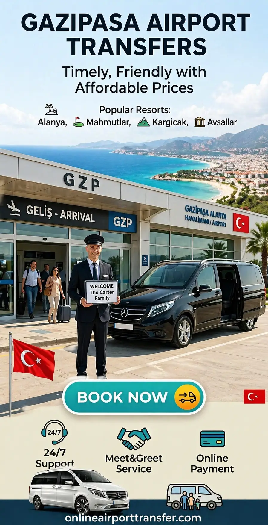 Book Private Gazipasa Airport Transfer Service Online