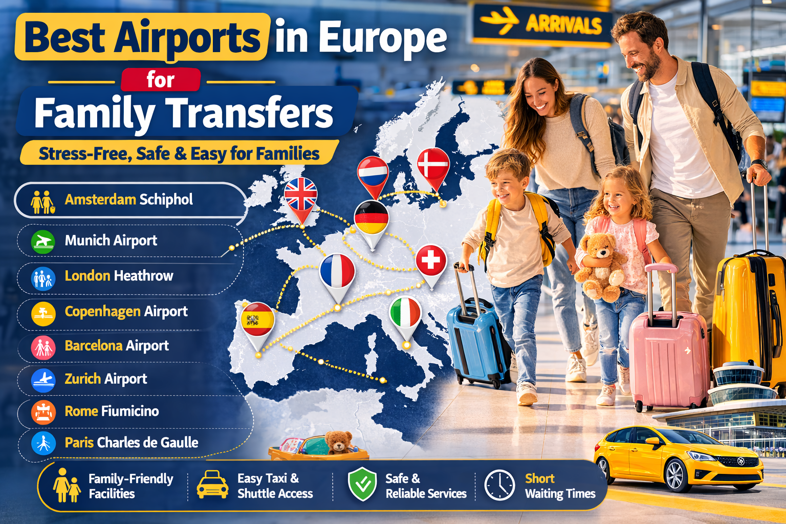 Best Airports in Europe for Family Transfers