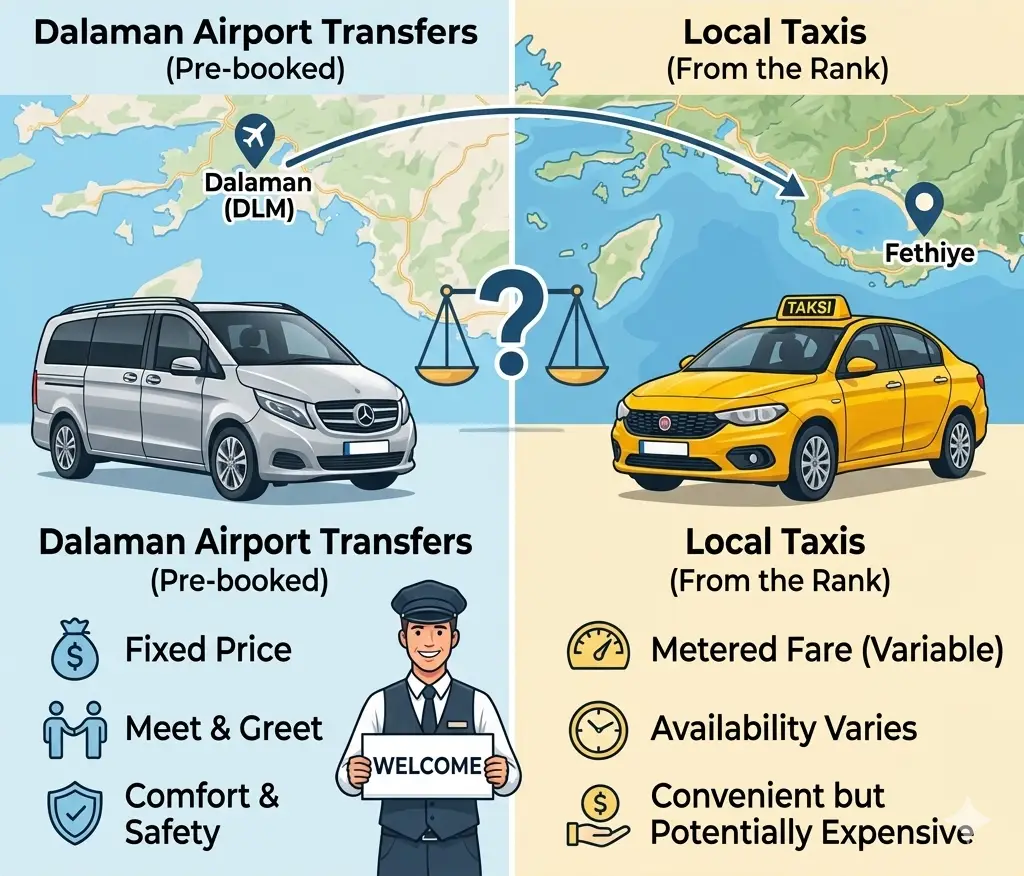 Dalaman Airport Transfers vs. Local Taxis: Which is Better for Fethiye?